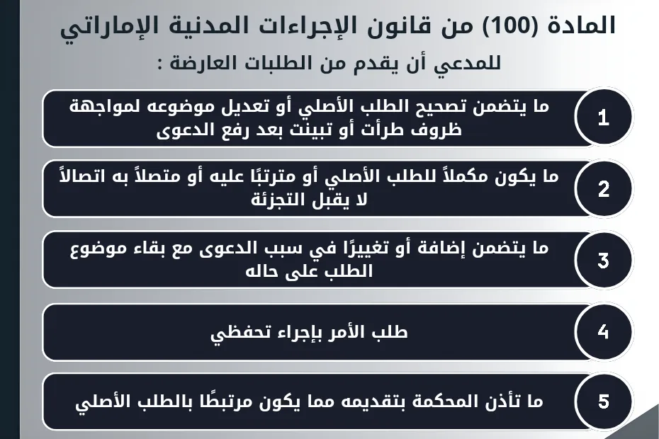 تصحيح شكل الدعوى المادة (100)من قانون الإجراءات المدنية الإماراتي