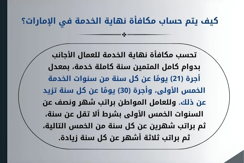 نموذج احتساب نهاية الخدمة في الإمارات